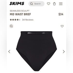 New in Box Skims Seamless Sculpt Mid Waist Brief Size Medium